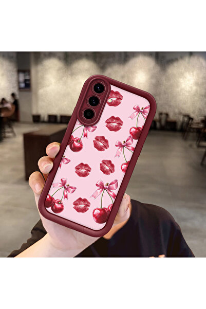 Hontinga حافظة هاتف من مادة السيليكون المقاومة للصدمات باللون الأحمر الكرزي م...