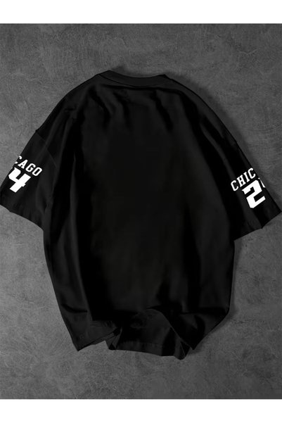 MYDARKSTYLE Unisex Chicago 24 Printed Oversized T-Shirt