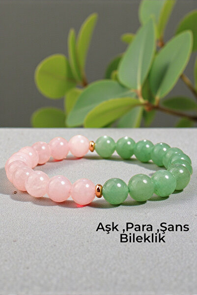 NBS Beautiful Naturel Stones Love, Money, Luck Pink Quartz, Aventurine Natura...