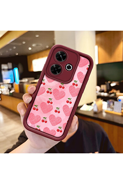 Hontinga حافظة هاتف من مادة السيليكون المقاومة للصدمات باللون الأحمر الكرزي م...