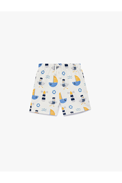 Koton Bavlněné šortky s potiskem a šněrováním v pase