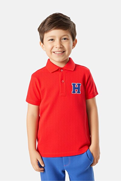 Hamleys Toddlers Boy Brand logo Short Sleeve Polo Shirt, Red