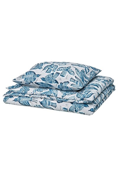 IKEA BITTERSÖTA Duvet cover + pillowcase, gray/blue, 150 x 200/50 x 60 cm