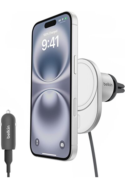 Belkin MagSafe Charger Compatible Magnetic Wireless Car Charger 15W - BoostCh...