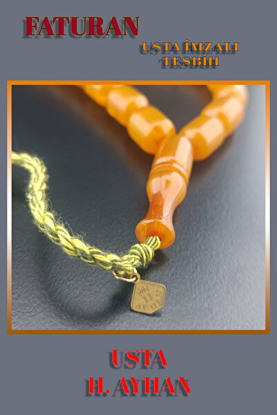 Jewel Master H.Ayhan's Signed Genuine Faturan German Crimped Amber Prayer Bea...