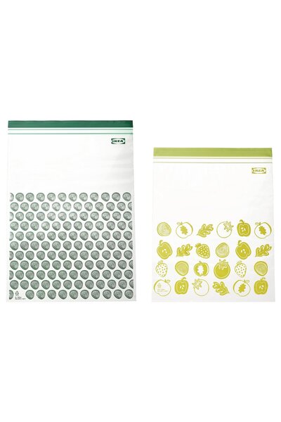 IKEA Geantă resigilabilă ISTAD, model/verde, 6/4,5 l