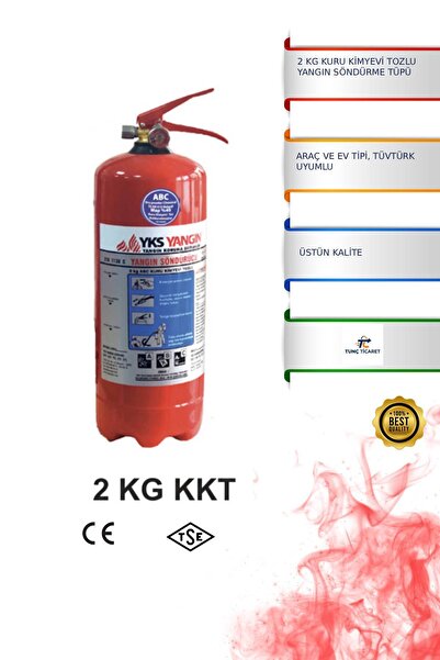 TUNÇ ONLİNE TUNÇ TİCARET Yangın Söndürme Tüpü 2 Kg Tozlu 4 Yıllık Araç Tipi T...