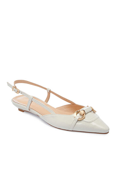 Tergan Beyaz Hakiki Rugan Deri Kadın Babet - K25Y1AY67808-U4S