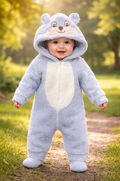 Chicsy Baby Kışlık tatlı Bebek Peluş Astronot Tulum Kapüşonlu Ayıcık Figürlü ...