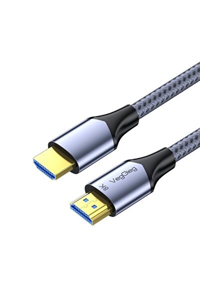Veggieg HDMI 2.1 8K 60Hz 4K 120Hz 48 Gbps HDR eARC HDCP 2.2 Örgülü Ses ve Gör...