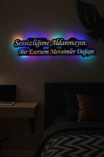 Lucenda LED Işıklı Dekoratif Duvar Tablosu Motivasyon, Atarlı & Anlamlı Söz T...