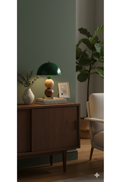 VEYRA Sphera Modern Abajur - Doğal Ahşap ve Pastel Renk Uyumu