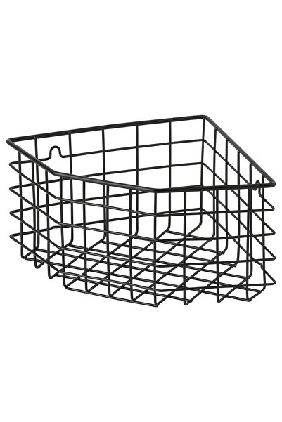 IKEA Coș de colț BLECKSJÖN, negru, 28 x 21 x 12 cm