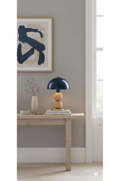 VEYRA Sphera Modern Abajur - Doğal Ahşap ve Pastel Renk Uyumu