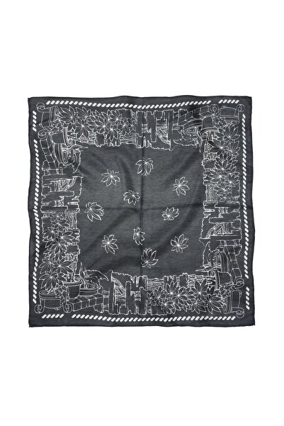 Sultan İpek Cotton Polyester Antique Column Patterned Scarf / Bandana 60X60Cm