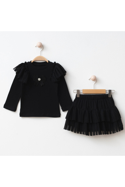 My Lusa baby wear Ahu I Girl's Combination - Lace Detailed Tutu Skirt and Ruf...