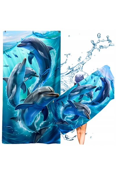 Other Microfiber Beach Towel Dolphins Quick-Drying 3D 150x75 cm