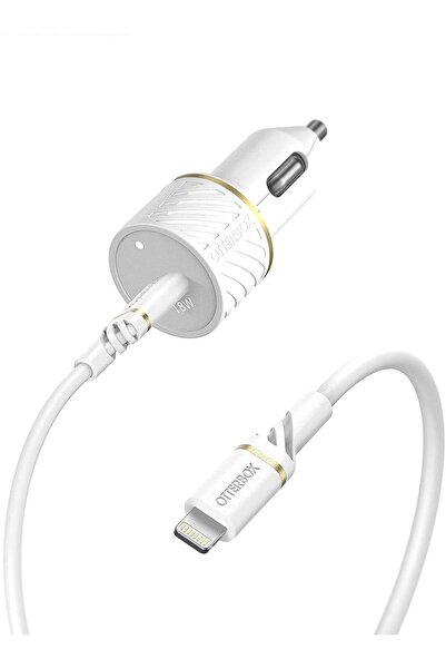 OTTERBOX USB-C PD Car Charger 18W and Reinforced USB-C to Lightning Cable