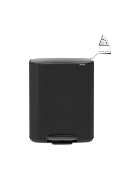 Brabantia Bo Çöp Kovası, Pedallı, 60lt - Mat Siyah