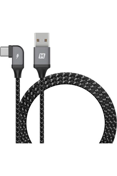 Momax :ONELINK L-SHAPE TYPE-C TO USB CABLE (1.2M), SPACE GRAY