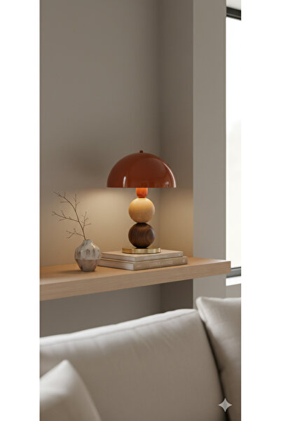 VEYRA Sphera Serisi: Geometrik Formlu Ahşap ve Metal Tasarım Masa Lambası