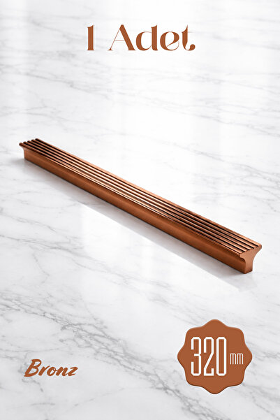 Badem10 Foça Prugasto Bronzana ručka za ladicu 320 mm Moderna metalna ručka z...