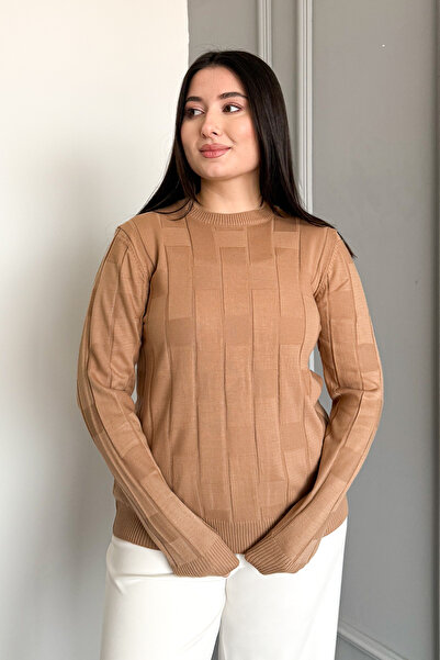 ModaPlaza Women's Square Patterned Sweater 4937