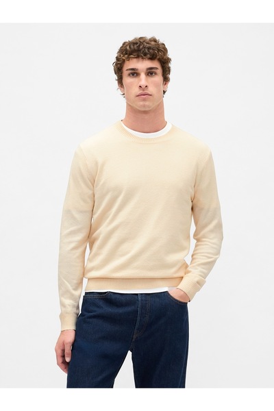 GAP Erkek Kırık Beyaz CashSoft Crew Kazak