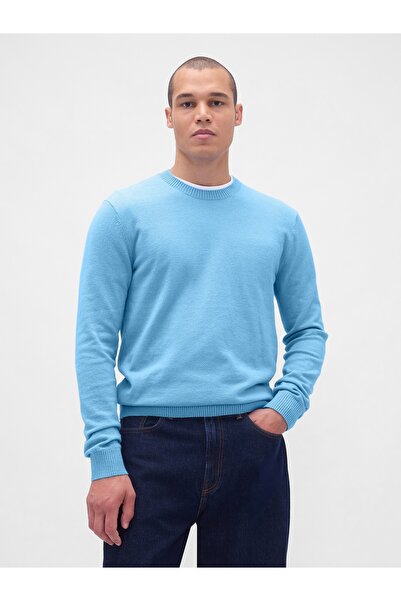 GAP Erkek Açık Mavi CashSoft Crew Kazak