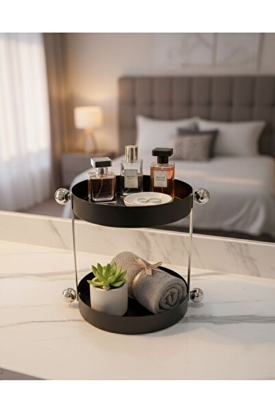 Afaq Black two-tier tray
