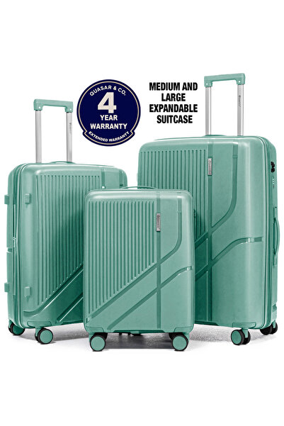 Quasar & Co. Set of 3 trolleys S/M/L, cabin/hold, zippered suitcases, luggage...