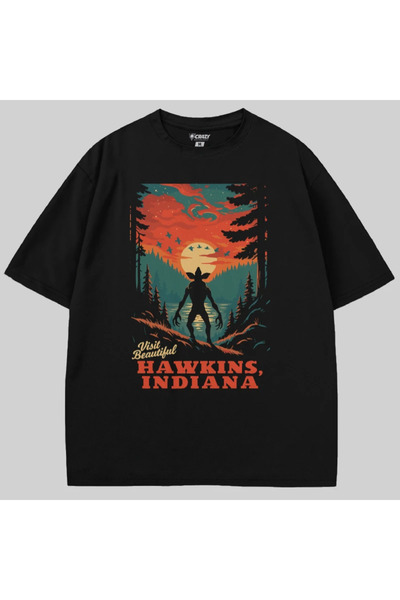 Crazy Vizitați Beautiful Hawkins Indiana supradimensionat Tişört