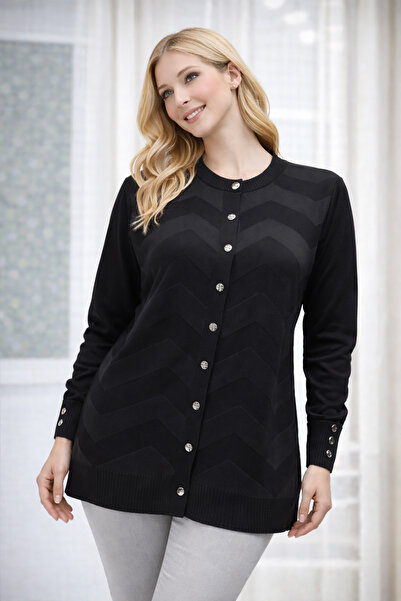 Elçelya Moda Women's Elegant Model Zigzag Patterned Buttoned Mercerized Mothe...