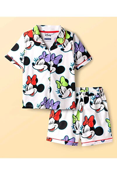 Pine Kids Disney طقم بيجاما قصير بأكمام نصفية من نسيج جيرسي ناعم، مطبوع عليه ...