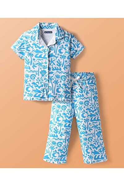 Pine kids Single Jersey Knit Half Sleeve Beach Front Open Co-Ords Capri Night...