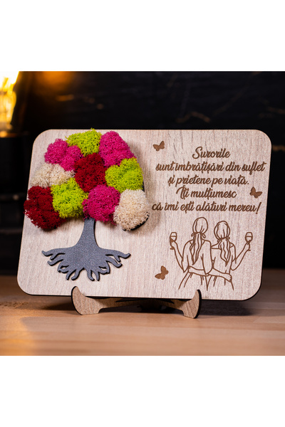 Creators of Crafts Cadou cu pomul vietii din licheni pentru sora 20x15cm