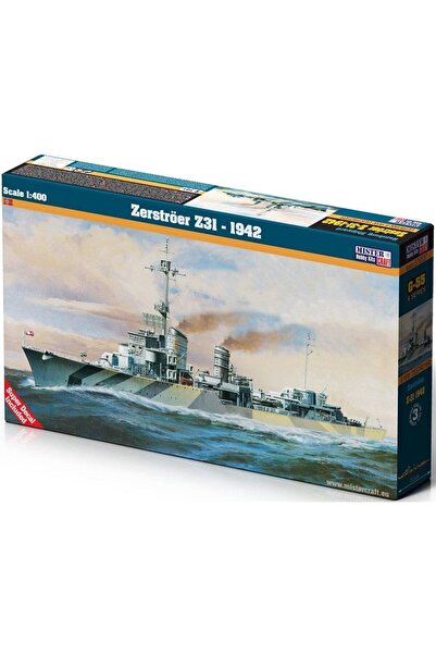 Mistercraft G055 1/400 Zerströer Z31 1942 Zırhlı Gemi Plastik Model Kiti