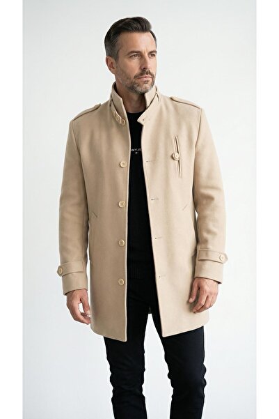 Plus Scorpion Palton pentru bărbați cu guler în V, din țesătură Tok, căptușit...