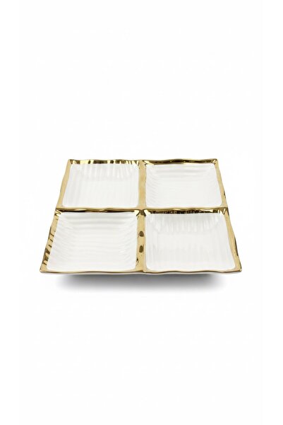 Sembol Daphne Divided Serving Plate 27X27 cm