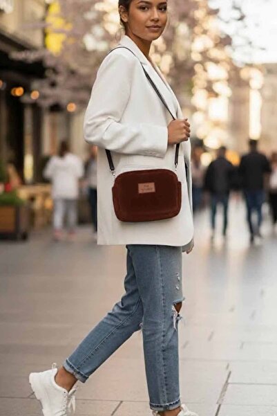 vynor atelier Geantă de mână și de umăr din pluș pentru femei - Geantă crossb...