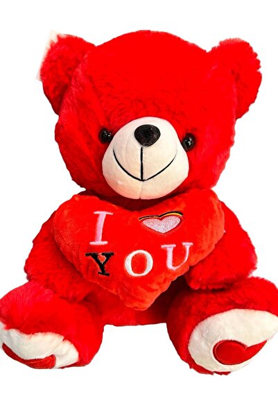 JPT Ursuleț de pluș roșu cu inimă „Te iubesc”, 32 cm