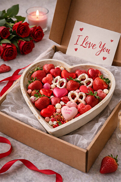 Brandsmiths وعاء خشبي مزخرف على شكل قلب