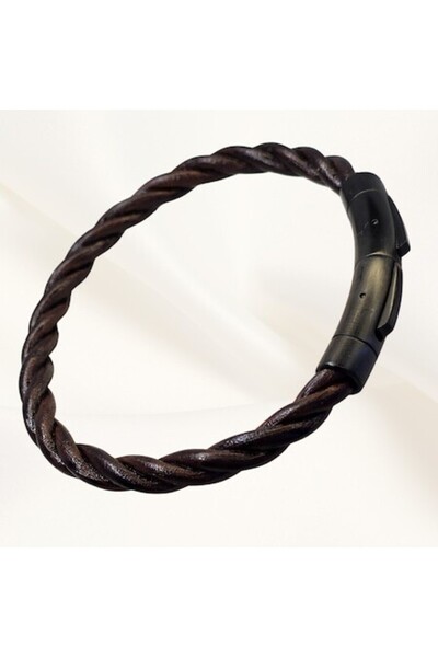 Joliesse Diamonds Bratara barbati, Joliesse Diamonds, Dark Ember piele natura...