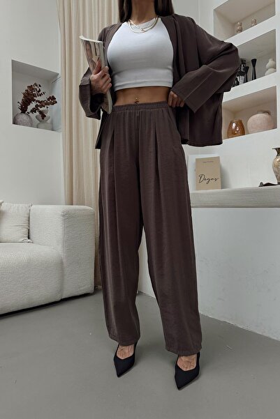 mylove Tencel Fabric Elasticated Trousers Mink
