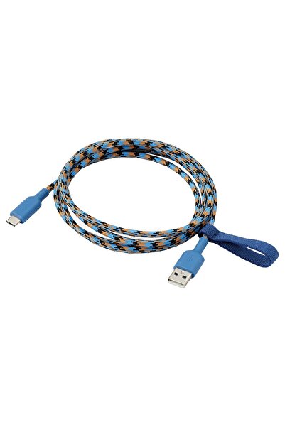 IKEA LILLHULT USB Type A to USB Type C Cable, Blue/Orange, 1.5 m