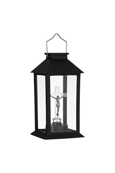 SHOPIENS LED Solar Lantern Shopiens® Black with Jesus Figure