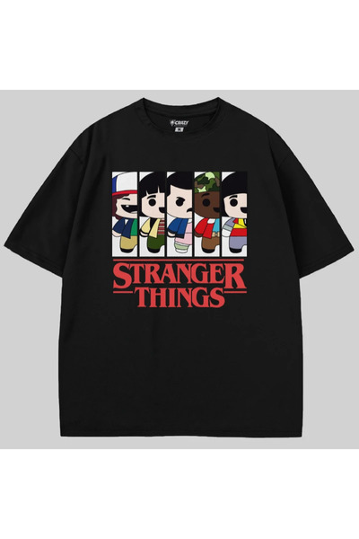 Crazy Stranger Things Chibi Oversized T-Shirt