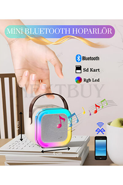 nextbuy Mini Bluetooth Hoparlör Parti Hoparlörü Led Işıklı Ses Bombası Radyo ...