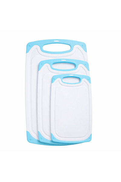 wei inox Set 3 tocatoare de bucatarie, plastic, alb+albastru, 25/33/40 cm