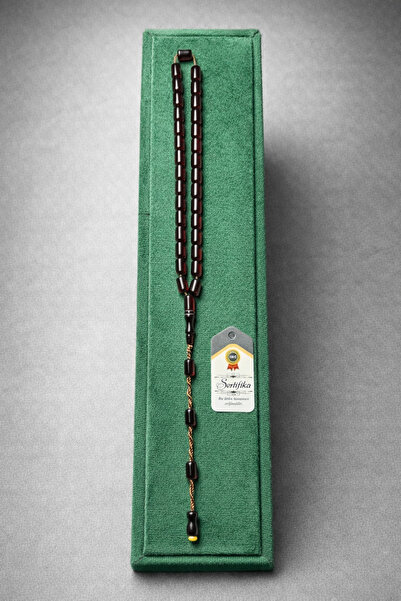 Tespih Harem SİYAH HARELİ ÇUBUK MODEL ATEŞ KEHRİBAR